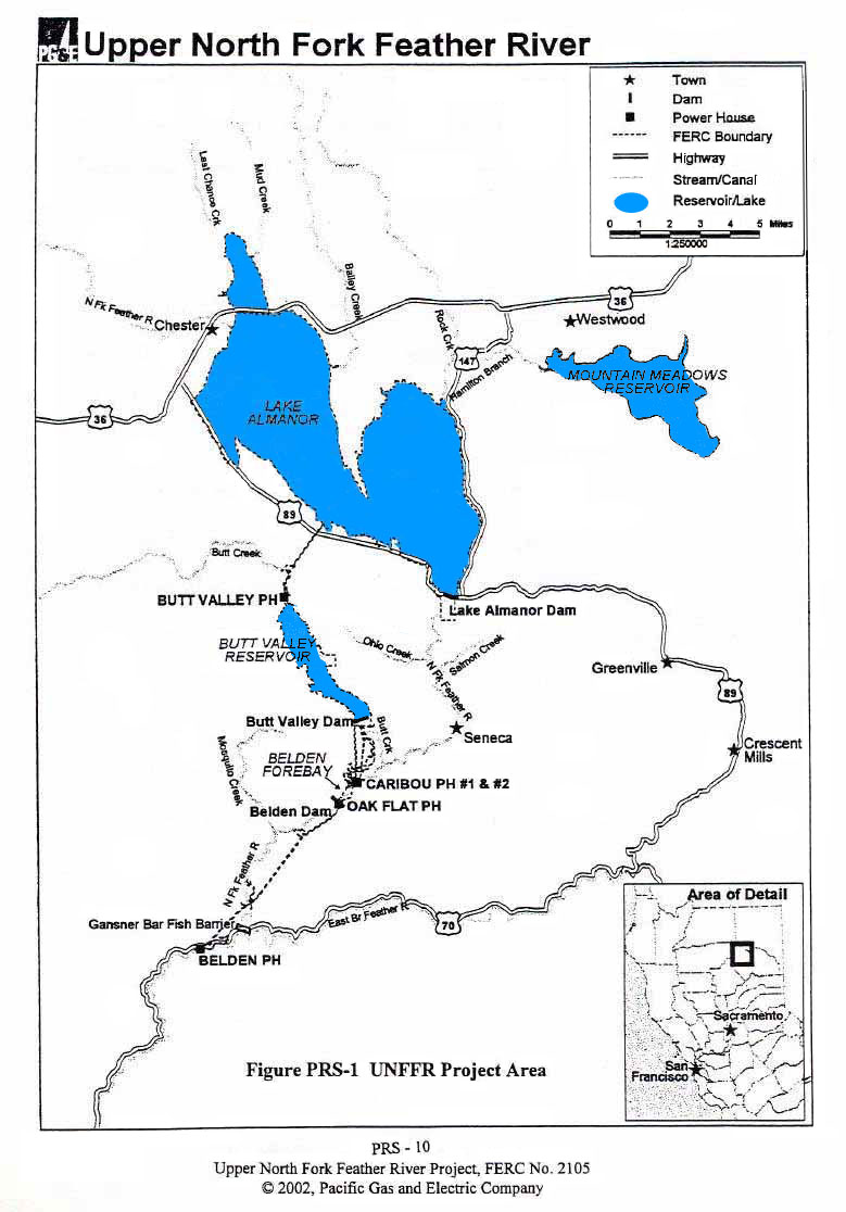 Map of Lake Almanor